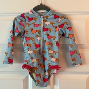 Pink Chicken Baby One Piece Bathing Suit. Size 12-18 months.